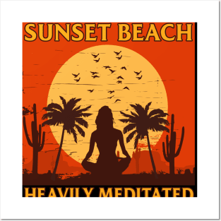 Beach meditation vintage Posters and Art